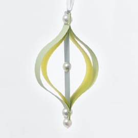 Suspension en bandes de papier avec perles adhésives